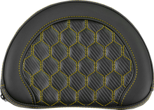 SADDLEMEN Contoured Sissy Bar Pad - Honeycomb - Gold Stitch 051319007