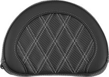 SADDLEMEN Contoured Sissy Bar Pad - Lattice Stitch - Silver Stitch 051320705