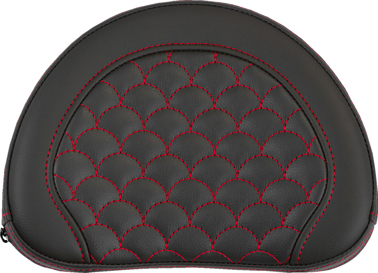 SADDLEMEN Contoured Sissy Bar Pad - Dragon Scale - Red Stitch 051320904
