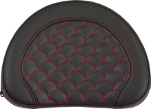 SADDLEMEN Contoured Sissy Bar Pad - Dragon Scale - Red Stitch 051320904