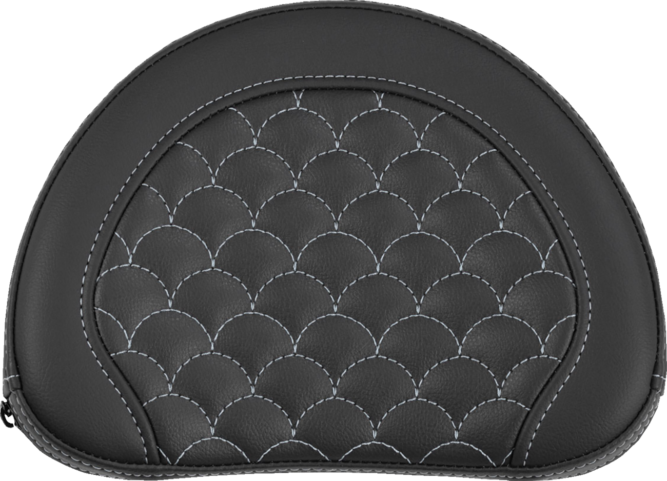 SADDLEMEN Contoured Sissy Bar Pad - Dragon Scale - Silver Stitch 051320905