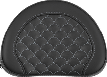 SADDLEMEN Contoured Sissy Bar Pad - Dragon Scale - Silver Stitch 051320905
