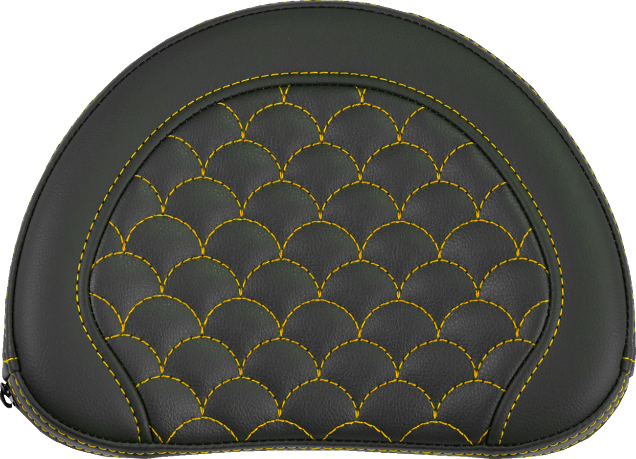 SADDLEMEN Contoured Sissy Bar Pad - Dragon Scale - Gold Stitch 051320907