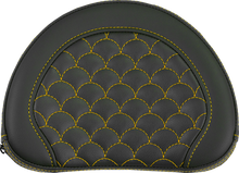 SADDLEMEN Contoured Sissy Bar Pad - Dragon Scale - Gold Stitch 051320907