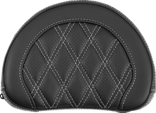 SADDLEMEN Contoured Sissy Bar Pad - Lattice Stitch - White Stitch 051318406
