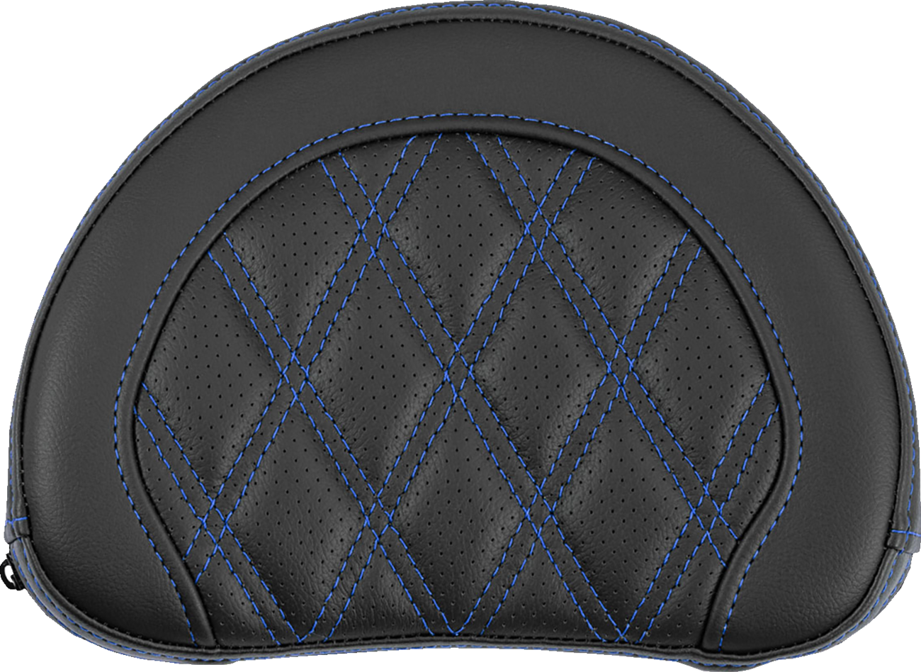 SADDLEMEN Contoured Sissy Bar Pad - Lattice Stitch - Blue Stitch 051318401