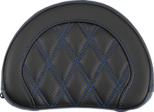 SADDLEMEN Contoured Sissy Bar Pad - Lattice Stitch - Blue Stitch 051318401