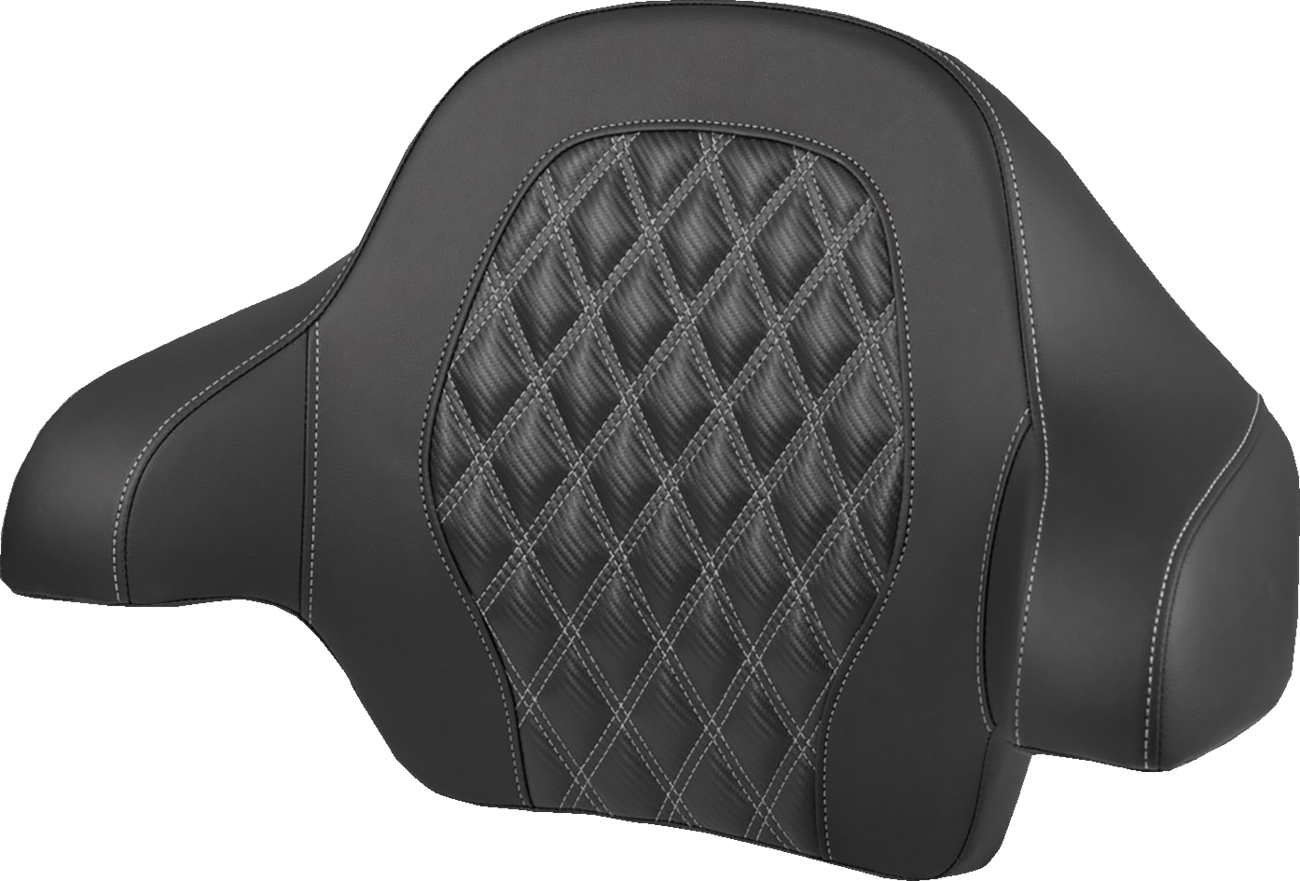 SADDLEMEN Tour-Pak® Backrest Pad - Lattice Stitch - Silver Stitch - FL '14-'25 814-07-20705