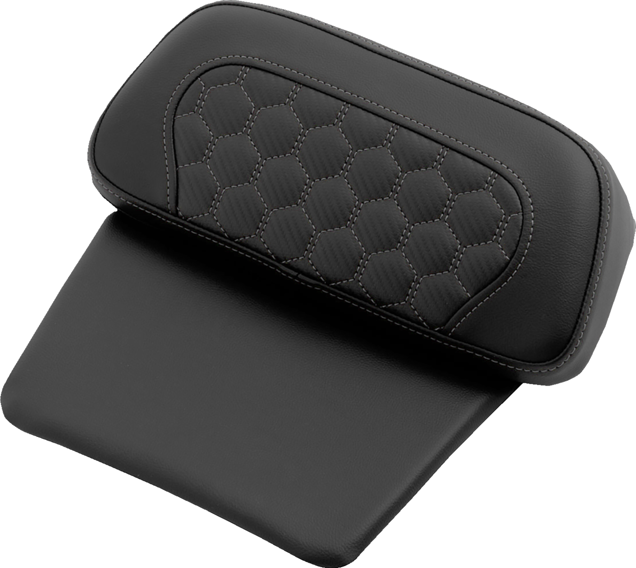 SADDLEMEN Chopped Tour Pak Backrest Pad - Honeycomb - Gray Stitch - FLH/FLT '14-'25 814-07C-19002