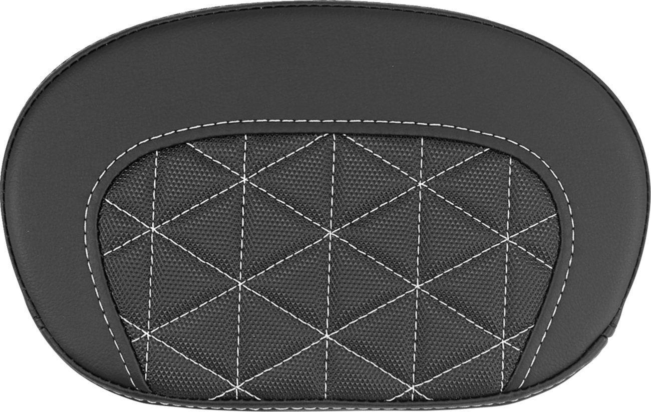 SADDLEMEN Mini Contour Sissy Bar Pad - Tri-Gripper - White Stitch 061021106