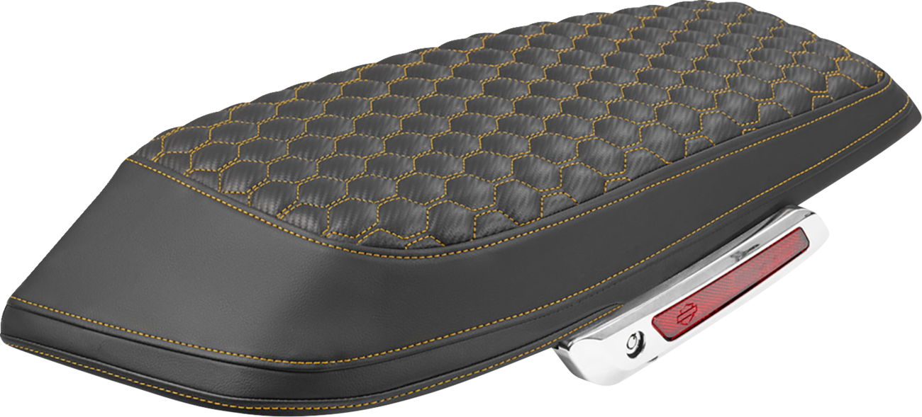 SADDLEMEN Saddlebag Lid Covers - Honeycomb - Gold Stitch - FLH/FLT '23-'25 L870-23-19007