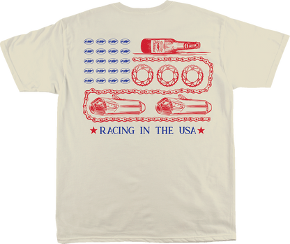 FMF Racing in the USA T-Shirt - Natural - 2XL SU26118901-NAT-2X