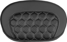 SADDLEMEN Mini Contour Sissy Bar Pad - Honeycomb - White Stitch 061019006