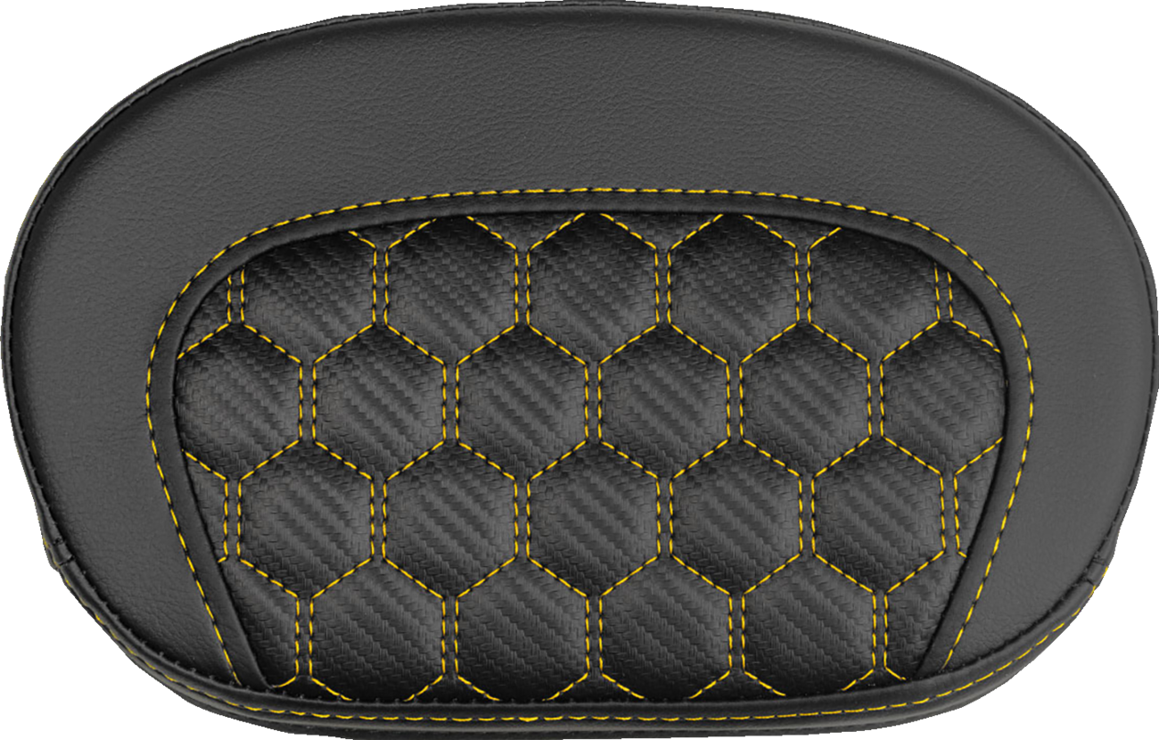 SADDLEMEN Mini Contour Sissy Bar Pad - Honeycomb - Gold Stitch 061019007