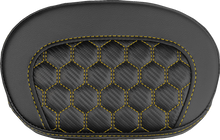 SADDLEMEN Mini Contour Sissy Bar Pad - Honeycomb - Gold Stitch 061019007