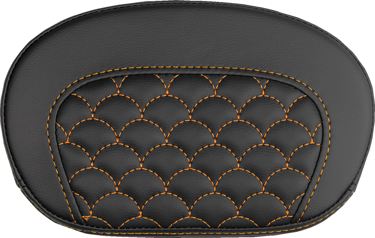 SADDLEMEN Mini Contour Sissy Bar Pad - Dragon Scale - Orange Stitch 061020903