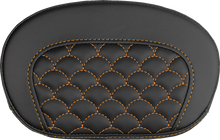 SADDLEMEN Mini Contour Sissy Bar Pad - Dragon Scale - Orange Stitch 061020903