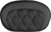 SADDLEMEN Mini Contour Sissy Bar Pad - Lattice Stitch - Silver Stitch 061018405
