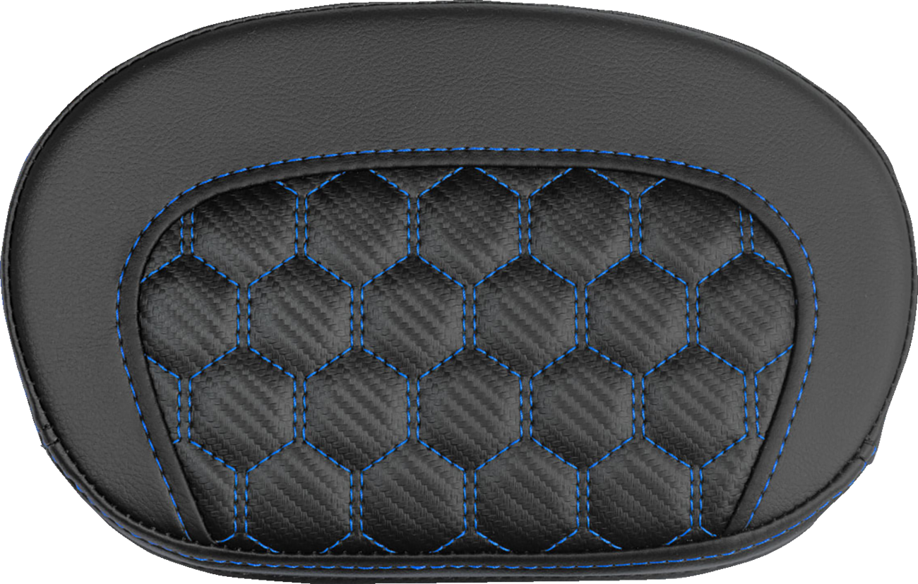 SADDLEMEN Mini Contour Sissy Bar Pad - Honeycomb - Blue Stitch 061019001
