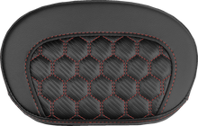 SADDLEMEN Mini Contour Sissy Bar Pad - Honeycomb - Red Stitch 061019004