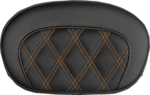 SADDLEMEN Mini Contour Sissy Bar Pad - Lattice Stitch - Orange Stitch 061018403
