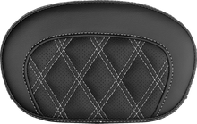SADDLEMEN Mini Contour Sissy Bar Pad - Lattice Stitch - White Stitch 061018406