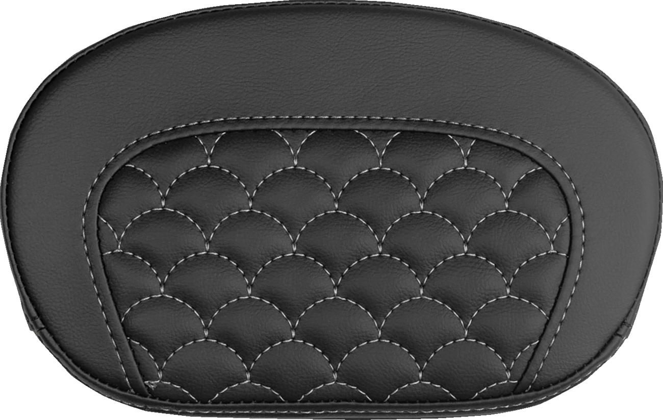 SADDLEMEN Mini Contour Sissy Bar Pad - Dragon Scale - Silver Stitch 061020905