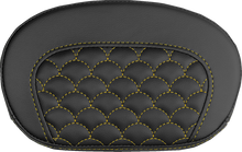 SADDLEMEN Mini Contour Sissy Bar Pad - Dragon Scale - Gold Stitch 061020907