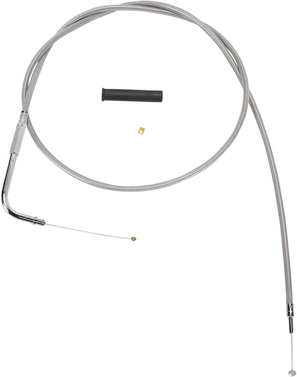 DRAG SPECIALTIES Stainless Braided Throttle Cable - 50" 5332150B