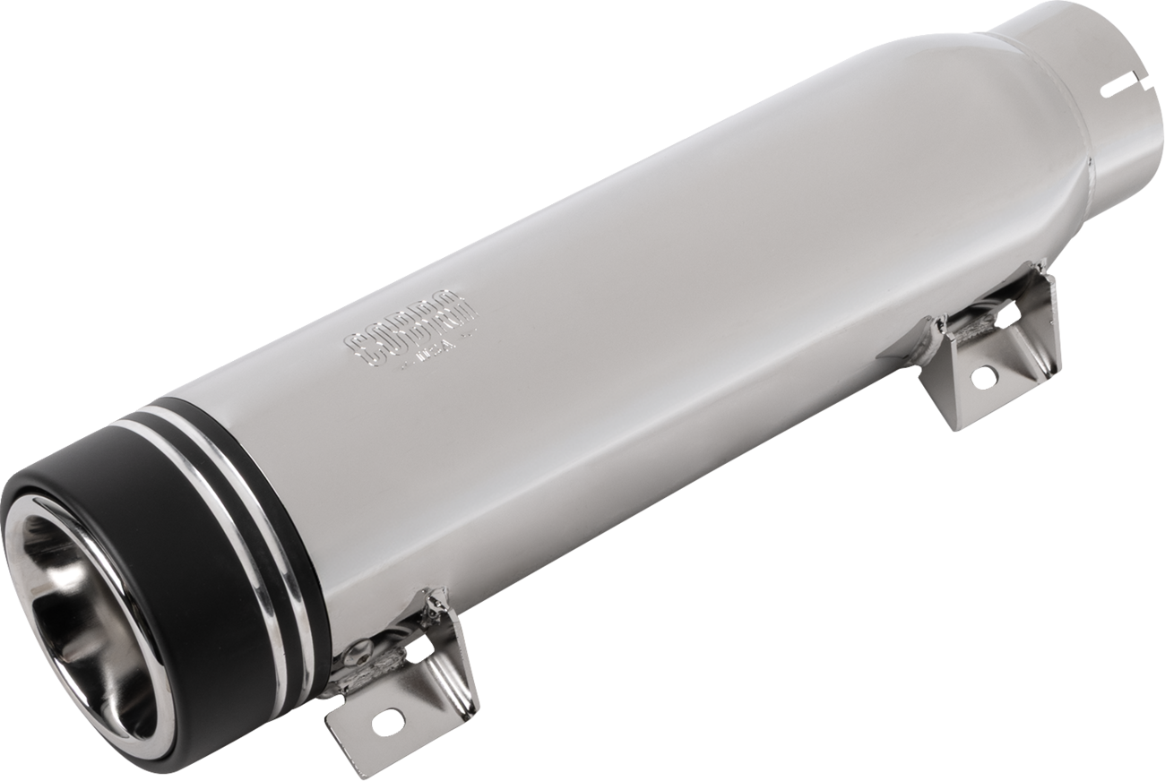 COBRA Neighbor Haters Slip-On Muffler - Short - Dual Grove Tip - Chrome 6522
