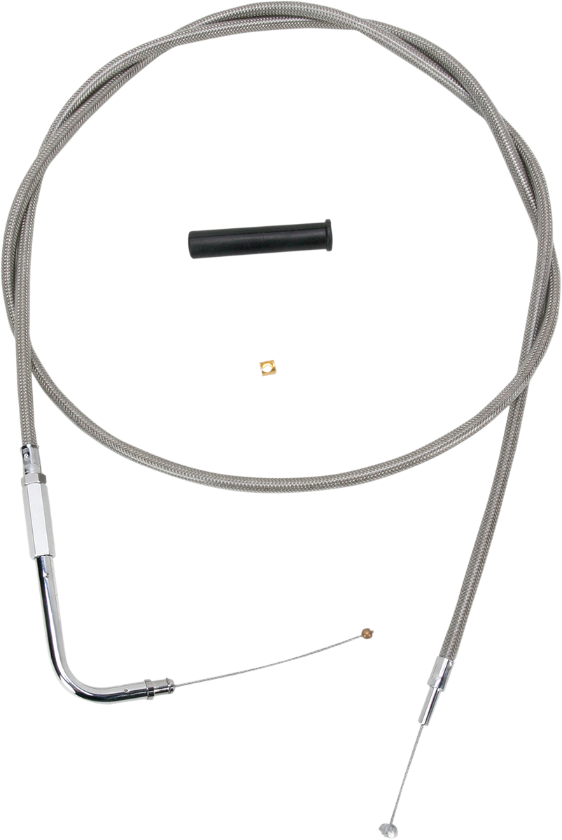 DRAG SPECIALTIES Stainless Braided Throttle Cable - 54" 5332154B