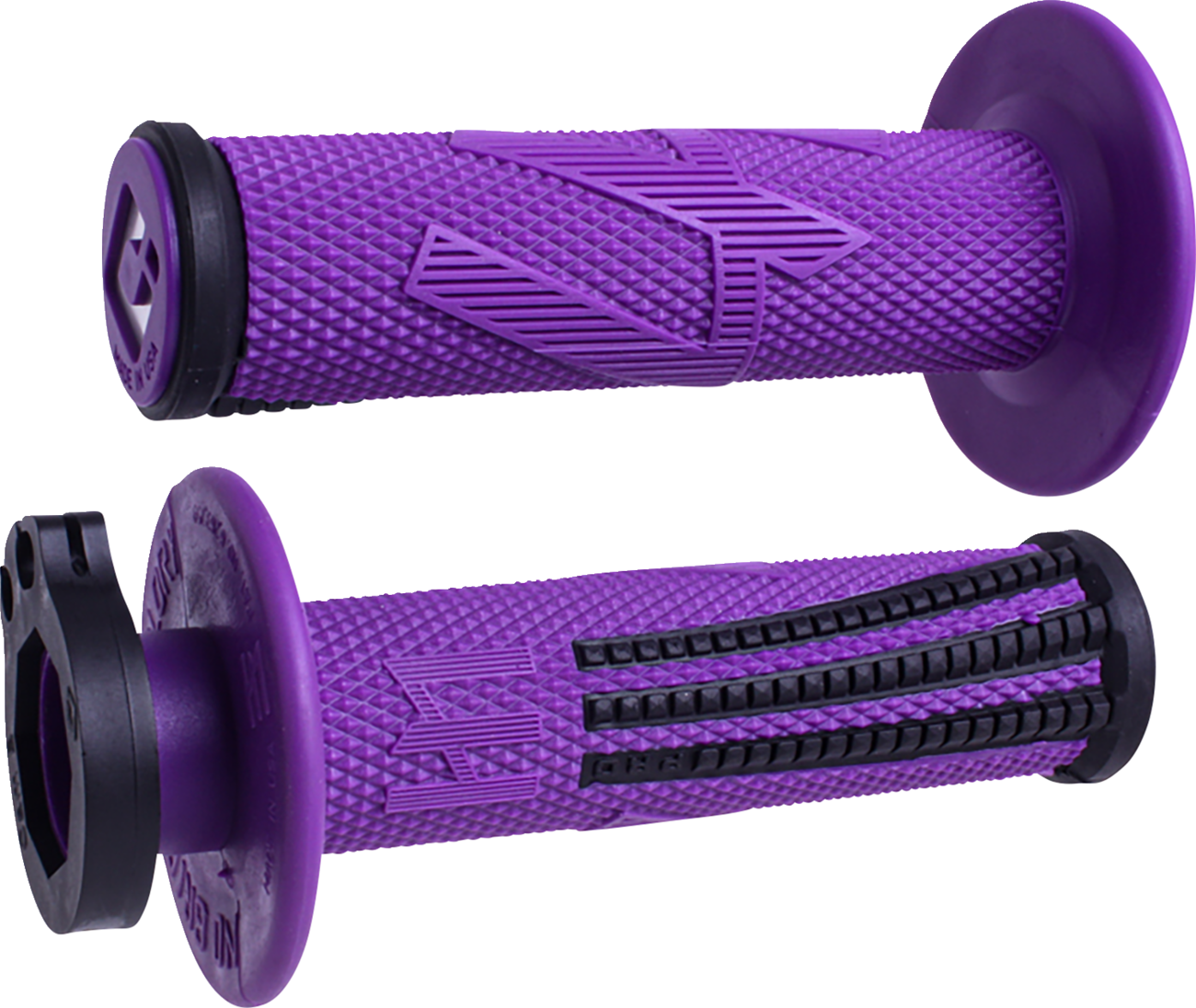 ODI Emig Pro V2 Lock-On Grips - Purple/Black H36EPPRB