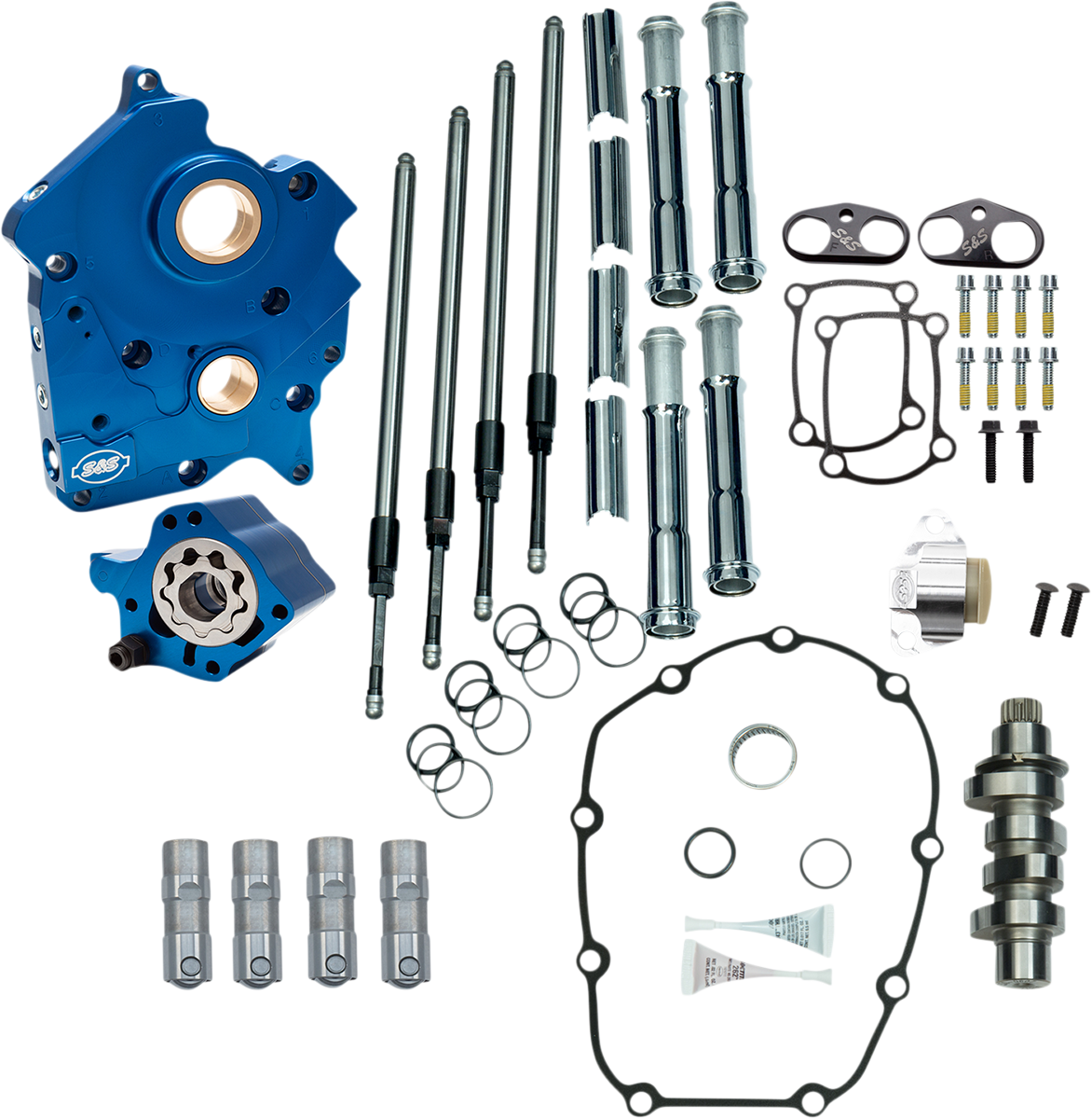 S&S CYCLE Cam Chest Kit - Water Cooled - Chain Drive - 465 Cam - Chrome Pushrod Tubes - M8 310-0999C