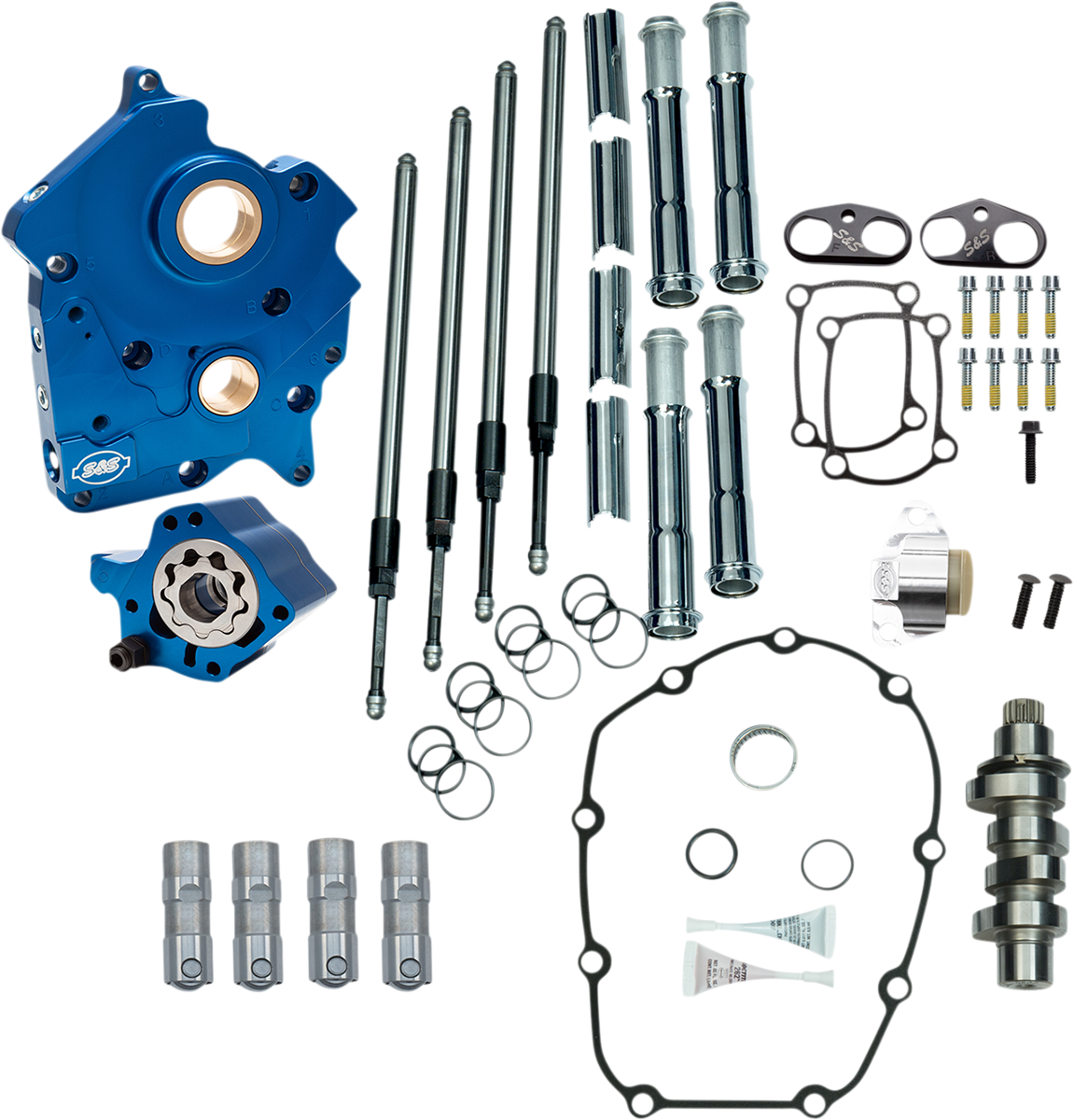 S&S CYCLE Cam Chest Kit - Water Cooled - Chain Drive - 475 Cam - Chrome Pushrod Tubes - M8 310-1000C