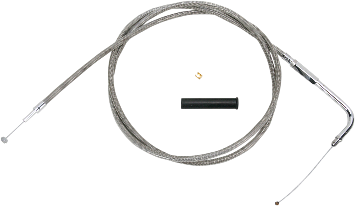 DRAG SPECIALTIES Stainless Braided Throttle Cable - 58" 5332158B