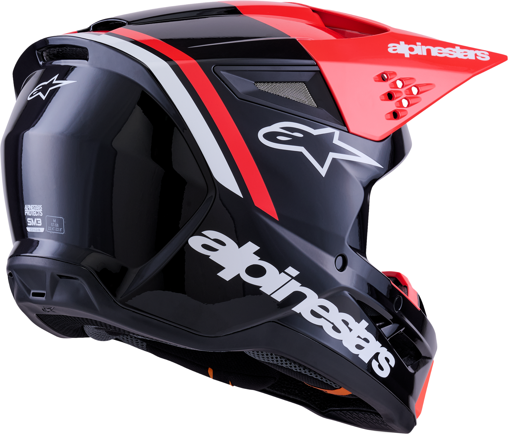 Sm3 Radium Helmet Blk/Red Fluo/White Glossy Sm
