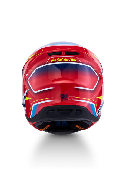 S M7 Cast Helmet Ece06/Dot Red/Yllw Fluo/Blue Glossy Lg