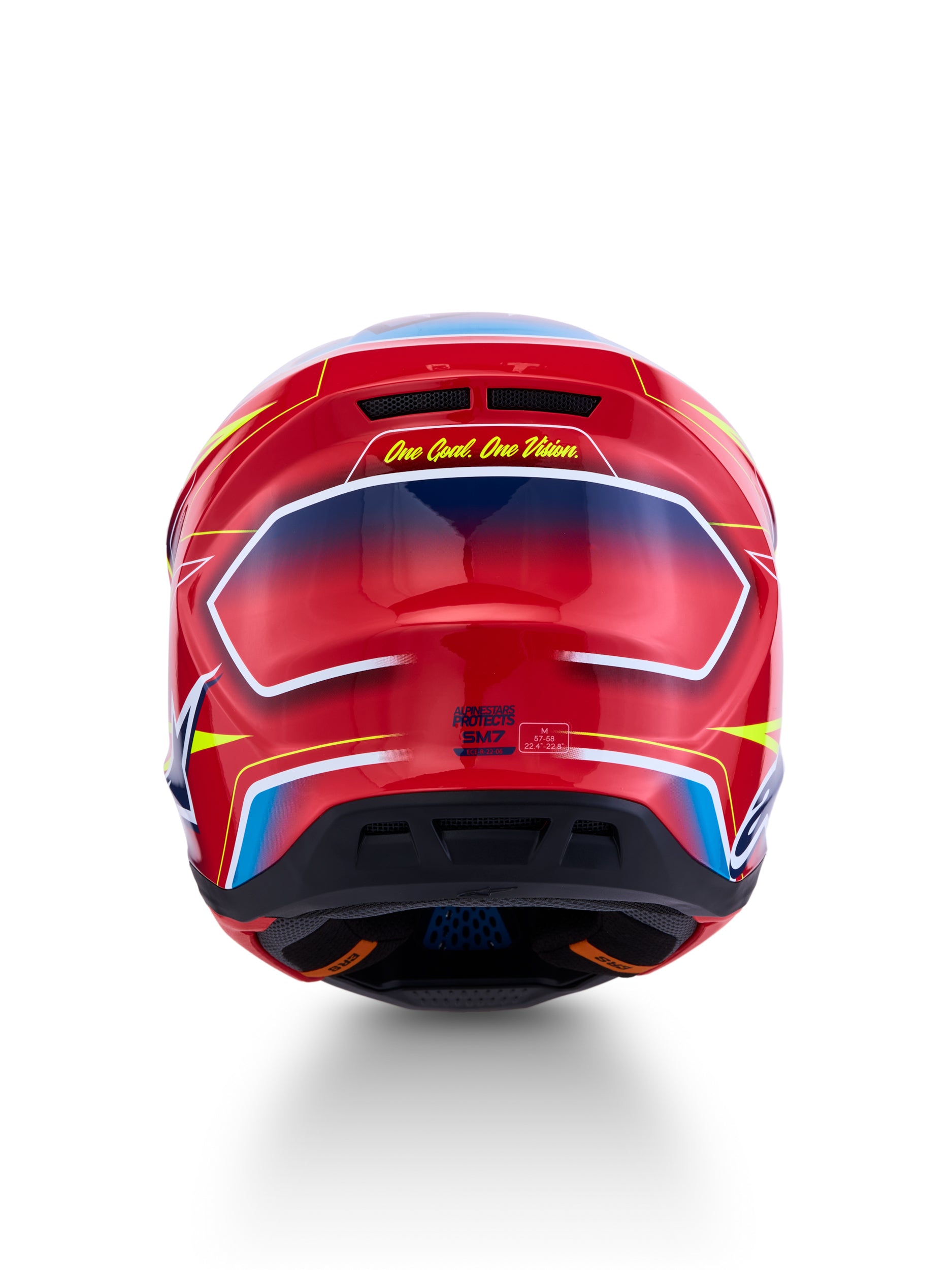 S M7 Cast Helmet Ece06/Dot Red/Yllw Fluo/Blue Glossy 2x