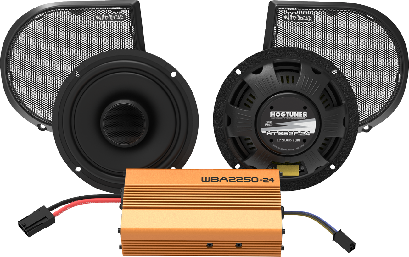 WILD BOAR AUDIO Amplifier/Speaker Kit - 500 W - FLHX HOG WILD SG2-24
