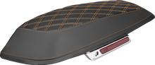 SADDLEMEN Saddlebag Lid Covers - Lattice - Carbon Fiber - Orange Stitch - FLH/FLT '14-'24 L870-14-20703