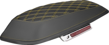SADDLEMEN Saddlebag Lid Covers - Lattice - Carbon Fiber - Gold Stitch - FLH/FLT '14-'24 L870-14-20707