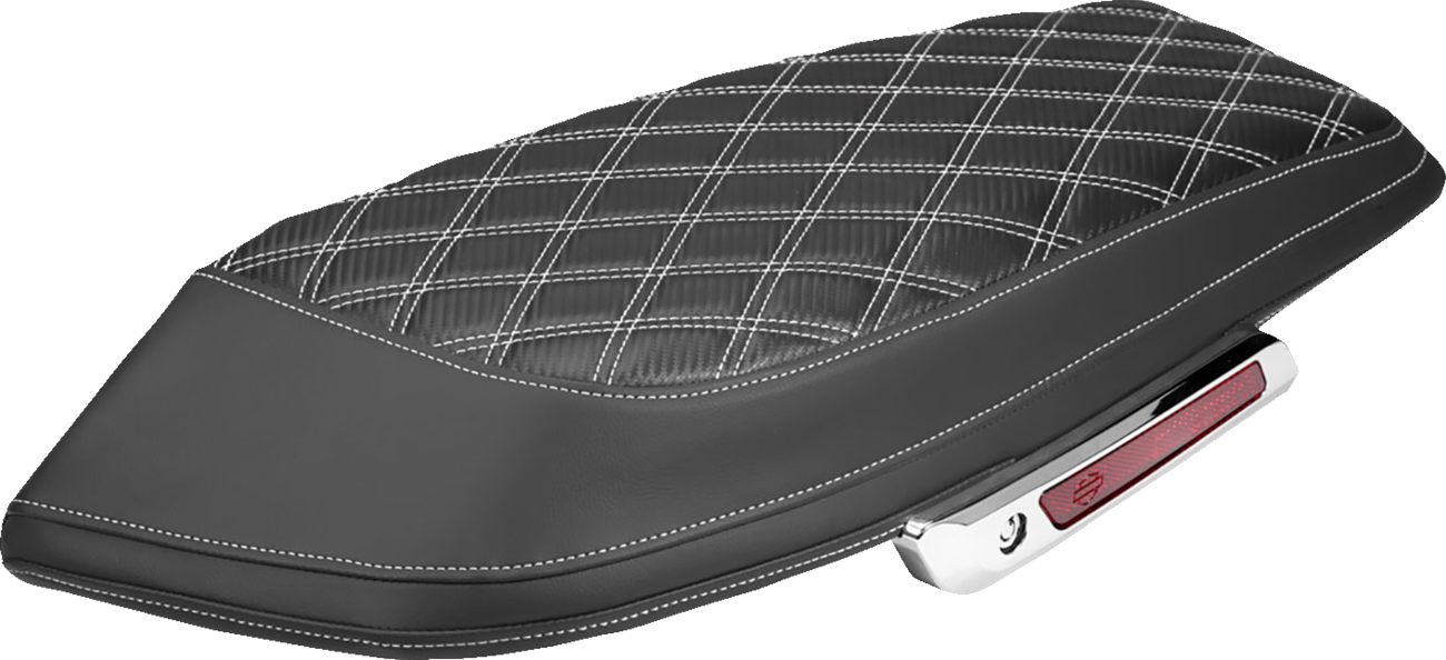 SADDLEMEN Saddlebag Lid Covers - Lattice - Carbon Fiber - White Stitch - FLH/FLT '23-'26 L870-23-20706