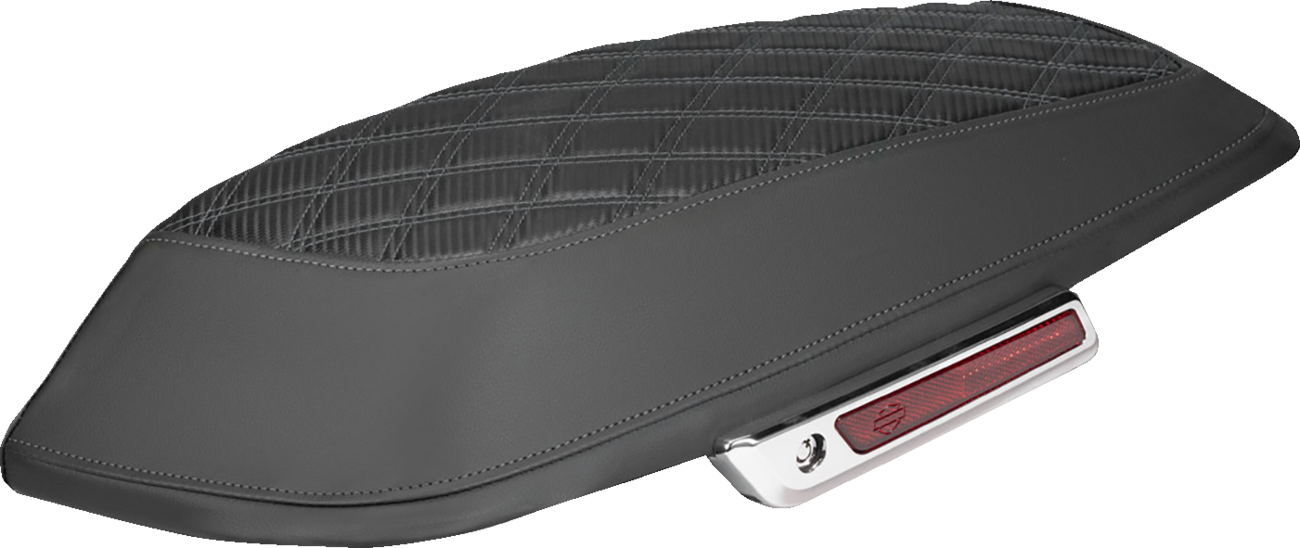 SADDLEMEN Saddlebag Lid Covers - Lattice - Carbon Fiber - Gray Stitch - FLH/FLT '14-'24 L870-14-20702