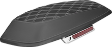 SADDLEMEN Saddlebag Lid Covers - Lattice - Carbon Fiber - White Stitch - FLH/FLT '14-'24 L870-14-20706