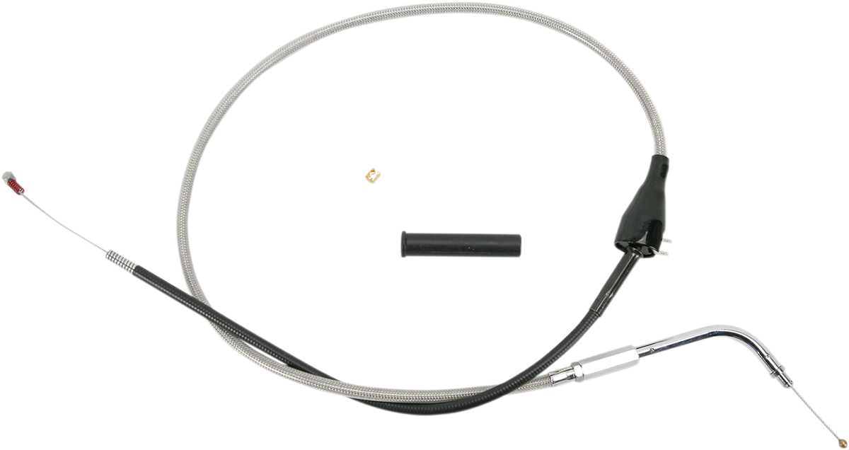 DRAG SPECIALTIES Stainless Braided Idle Cable - Cruise - 38-3/8" 5343100B