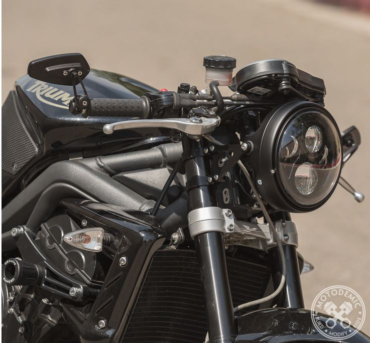 Motodemic Single LED and Round Halogen Headlight Conversion Kit for the 2013-2016 Triumph Street Triple