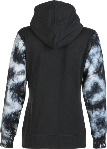Women's Fly Tie Dye Zip Up Hoodie Black/Grey Md