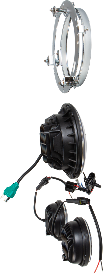 Led Headlight/Passing Lamp Set Chrome