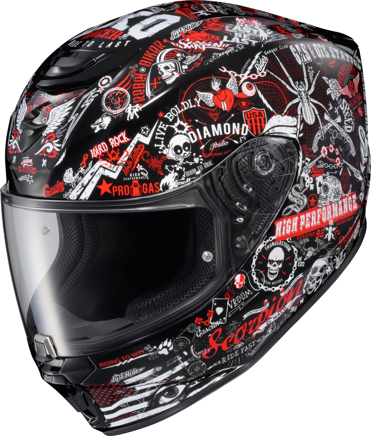 Exo R330 Full Face Helmet Shake 2 Red Sm
