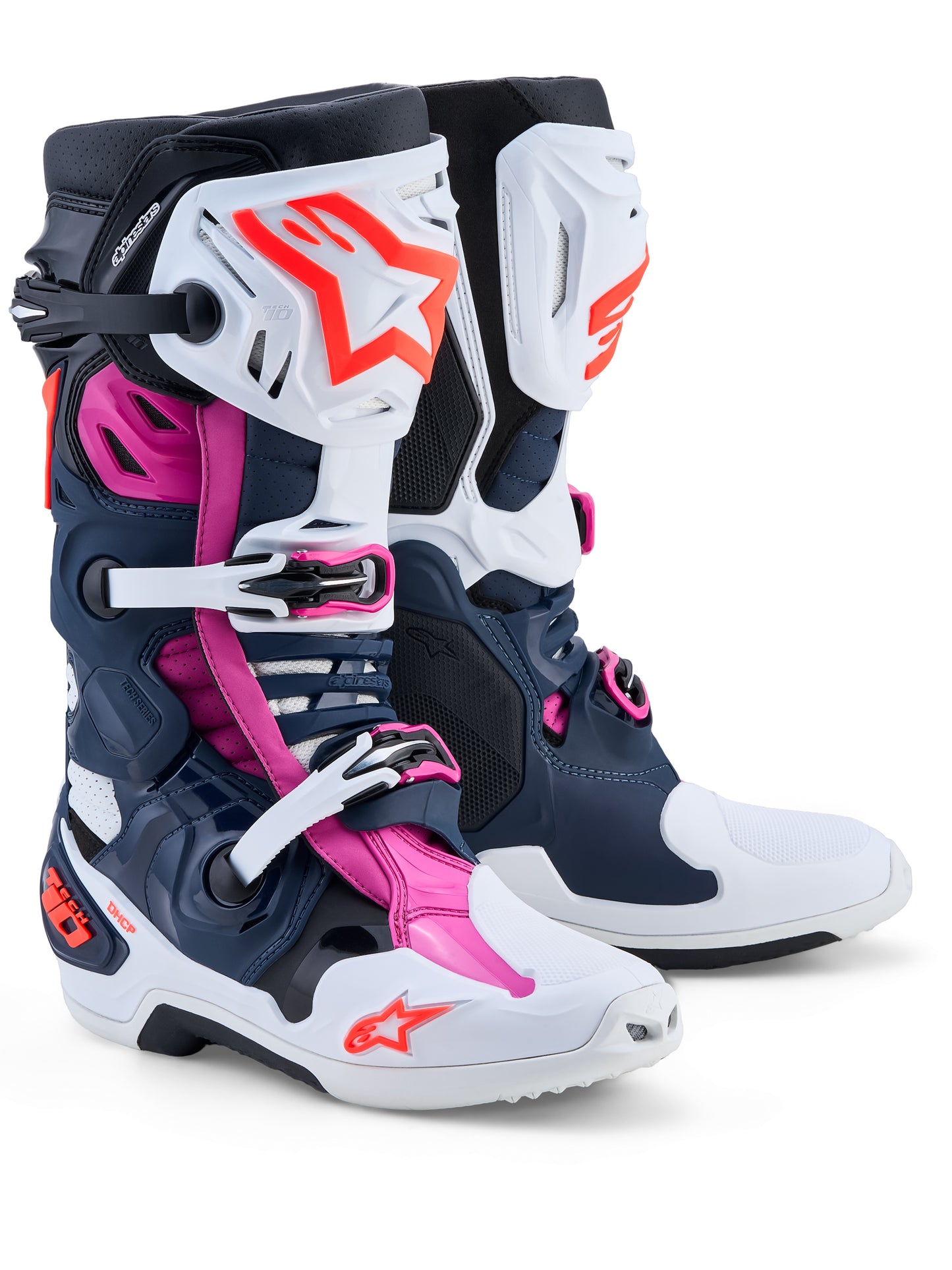 Tech 10 Supervented Boots Drk Blue/Wht/Blk Fuxia 12